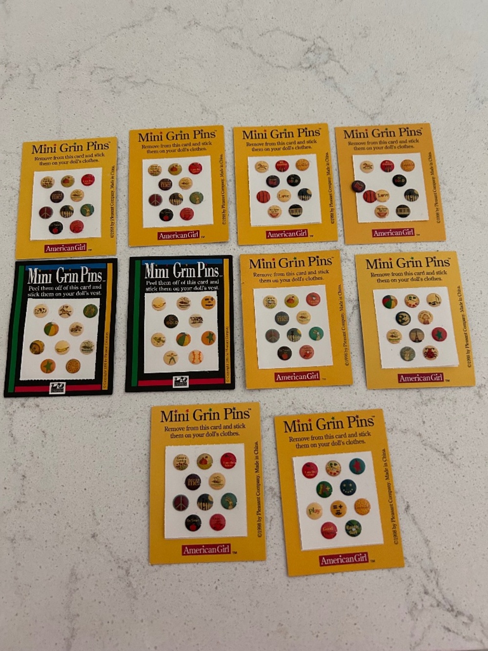 American Girl Mini Grin Pins Set of 10 Pleasant Company